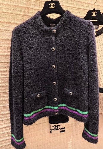 Chanel strickjacke navy lila - strickjacke,