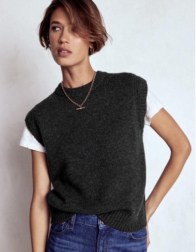 Women boden vest - grey, cashmere