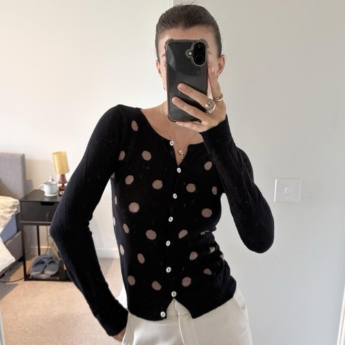 Vintage strickjacke gepunktet - vintage,