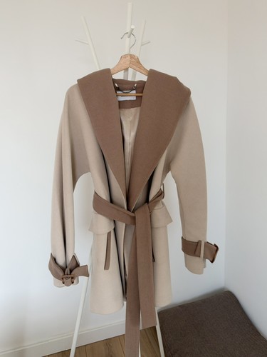 Short wool cashmere coat - short,